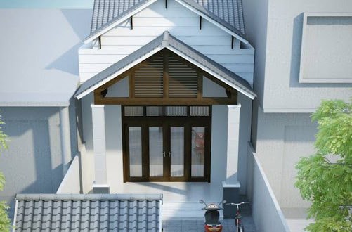 mẫu nhà cấp 4 có gác lửng 4x10 6