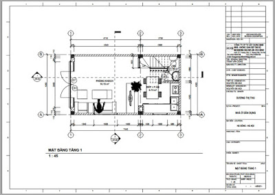 Bản vẽ kiến trúc nhà dân < Xuất ra từ revit >