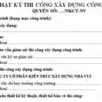 Mẫu nhật ký thi công công trình