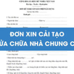 Mẫu đơn sửa chữa căn hộ chung cư tại Hà Nội