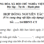 Mẫu Hợp đồng Nguyên tắc Thuê xe máy thi công xây dựng