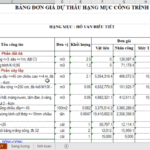 Mẫu Dự Toán Công Trình Cấp Nước Sạch File Excel