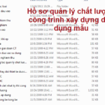 Mẫu Hồ sơ quản lý chất lượng công trình dân dụng