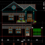 File Cad – Nhà biệt thự 2 tầng 12x10m