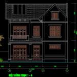 File Cad – Nhà biệt thự 2 tầng 13.5x9m