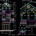 File Cad – Nhà phố 3 tầng 3.5x16m