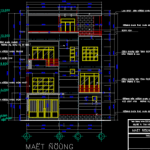 File Cad – Nhà biệt thự 4 tầng 9.5×9.5m