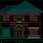 File Cad – Nhà biệt thự đẹp 2 tầng 12x12m