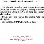 Mẫu báo cáo đánh giá Hồ sơ đề xuất nhà văn hóa Phường