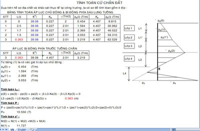 Tính toán cừ trong đất