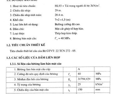 Tóm tắt công thức tính cầu thép liên hợp và Ví dụ thiết kế dầm thép liên hợp nhịp đơn giản theo tiêu chuẩn việt nam 22TCN272-5