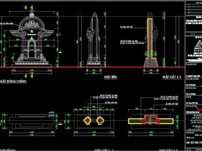 Bộ hồ sơ đầy đủ thiết kế đài tưởng niệm liệt sỹ