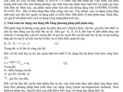 Tính toán tác dụng của động đất theo phương pháp phổ phản ứng bằng  phần mềm phân tích kết cấu thông dụng