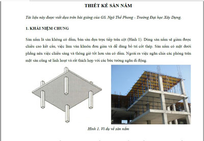 Thiết kế sàn nấm - GS Ngô Thế Phong