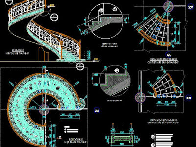 Tổng hợp 17 file thư viện cầu thang autocad rất chi tiết